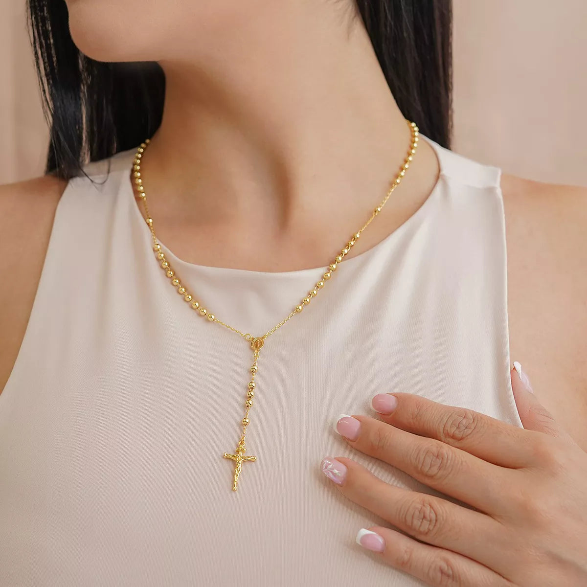 Rosario Jesus Crucificado 3.5 mm  45 Cms